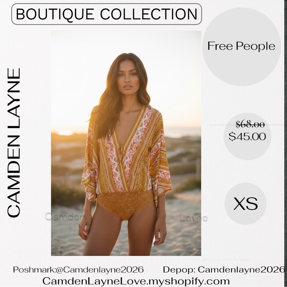 Free People Floral Kimono Bodysuit - Picture 2 of 9